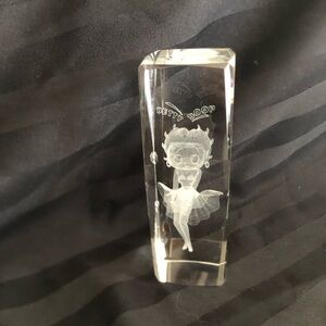 Betty Boop Crystal Etched Paperweight